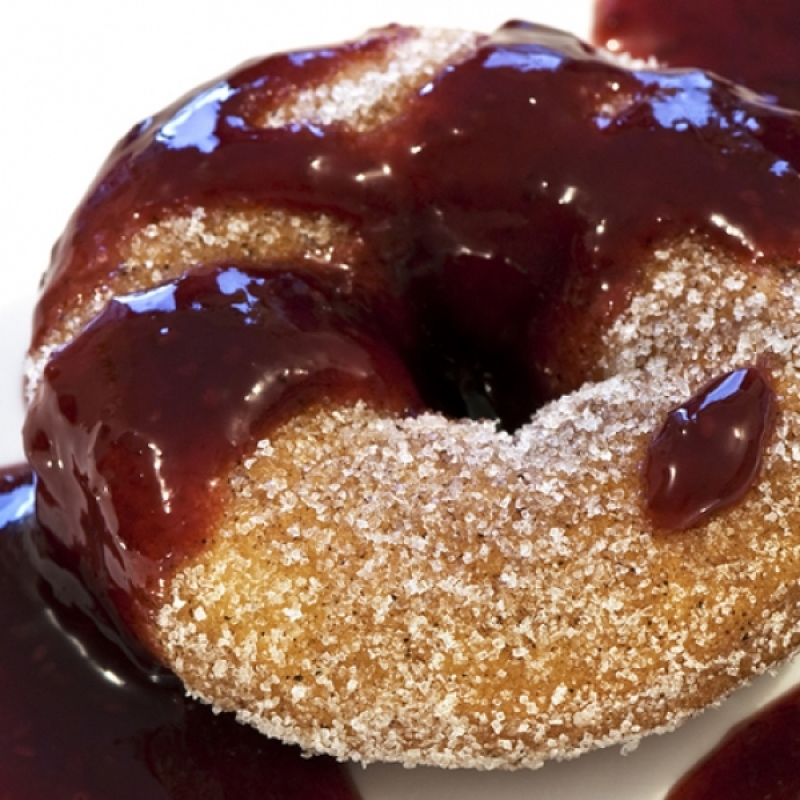 Baked Sugar Donuts Smothered In Chocolate Sauce Recipe